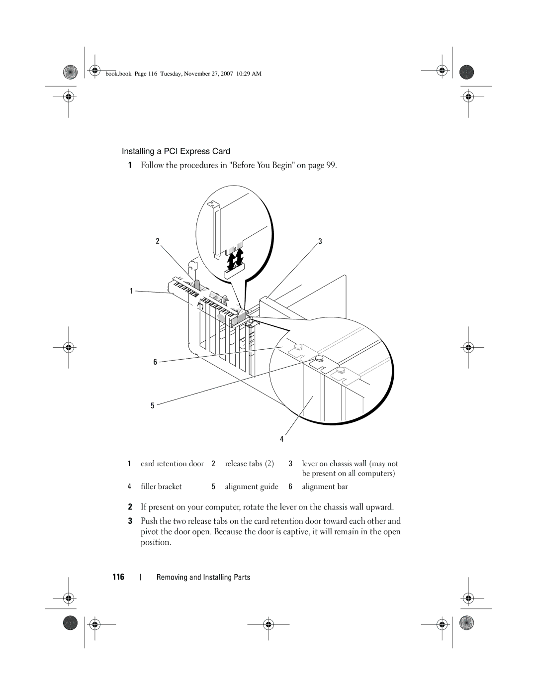 Dell GX404, DC01L owner manual Book.book Page 116 Tuesday, November 27, 2007 1029 AM 