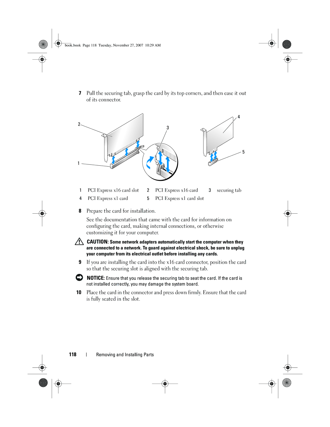 Dell GX404, DC01L owner manual Book.book Page 118 Tuesday, November 27, 2007 1029 AM 