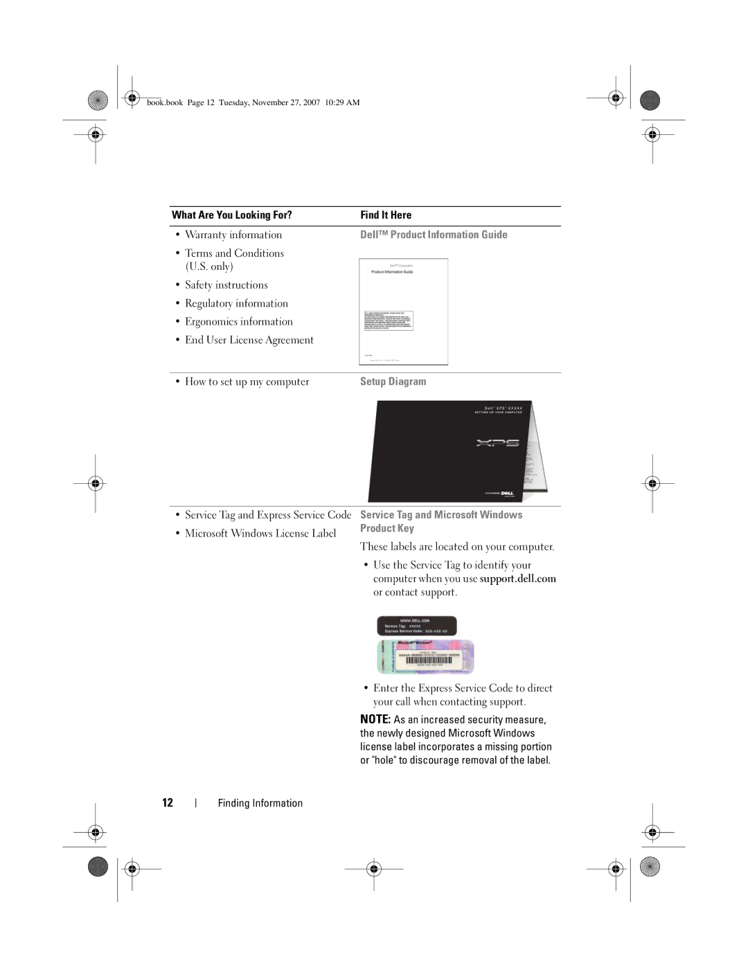 Dell GX404, DC01L owner manual What Are You Looking For? Find It Here Warranty information, Microsoft Windows License Label 