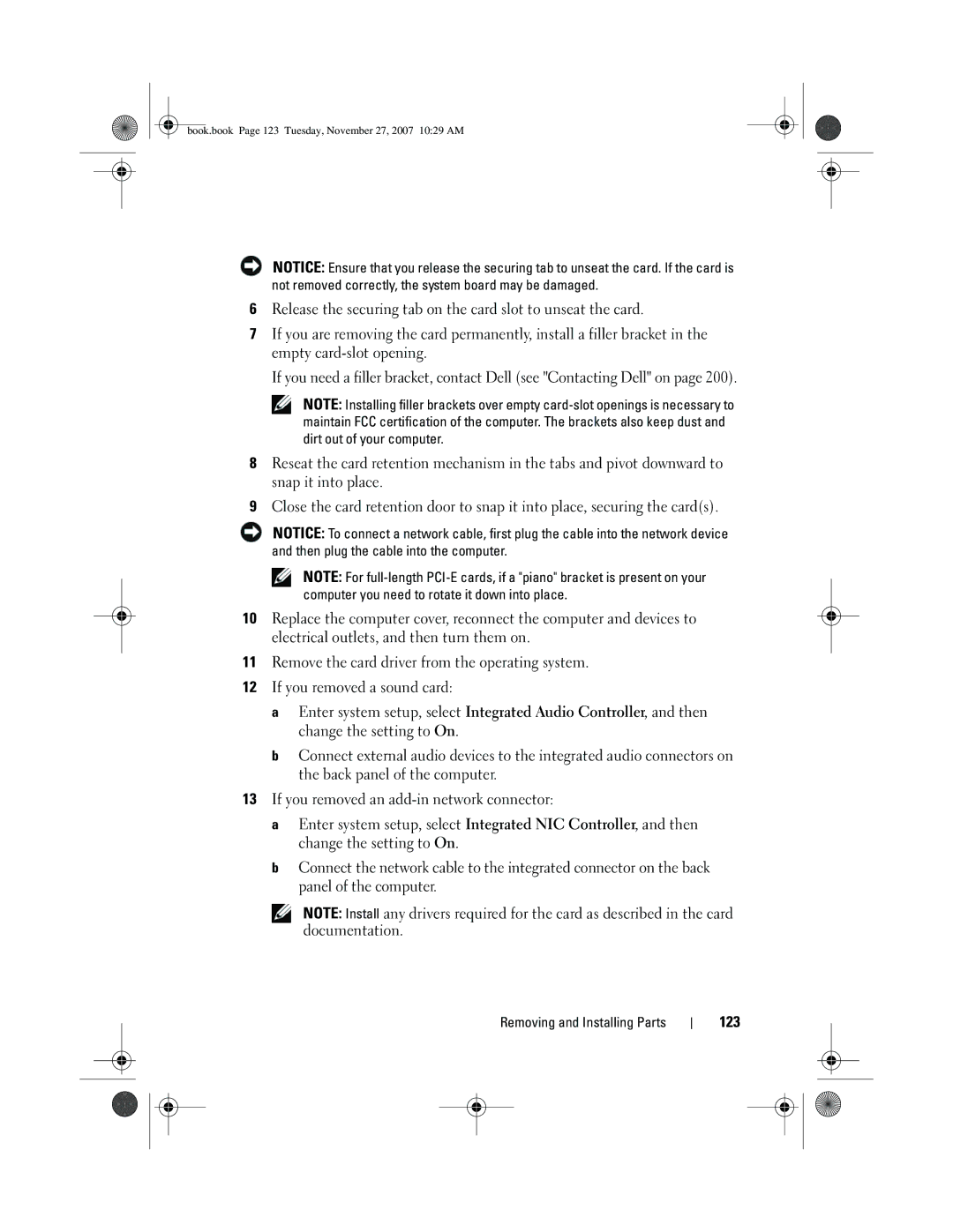 Dell DC01L, GX404 owner manual 123 