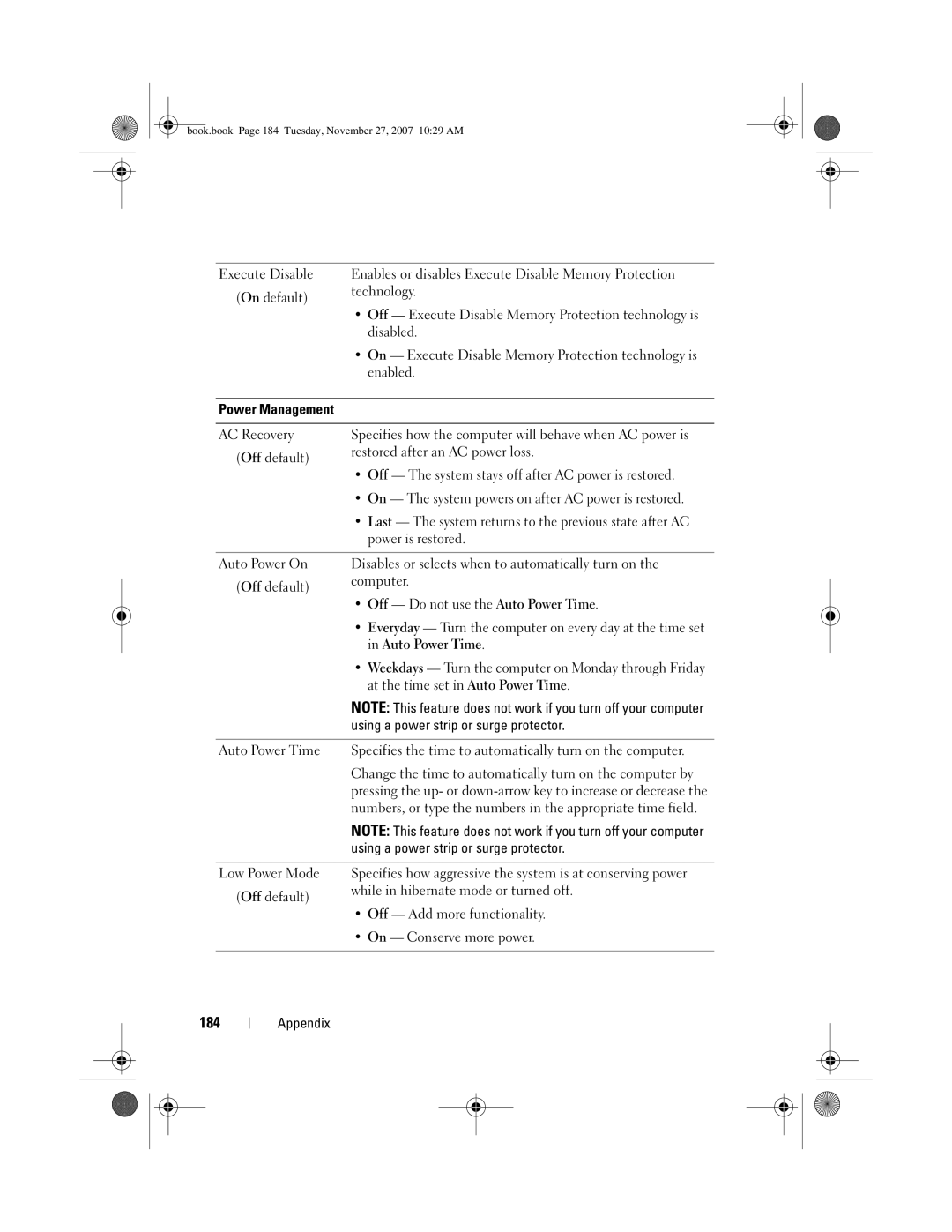 Dell GX404, DC01L owner manual 184 