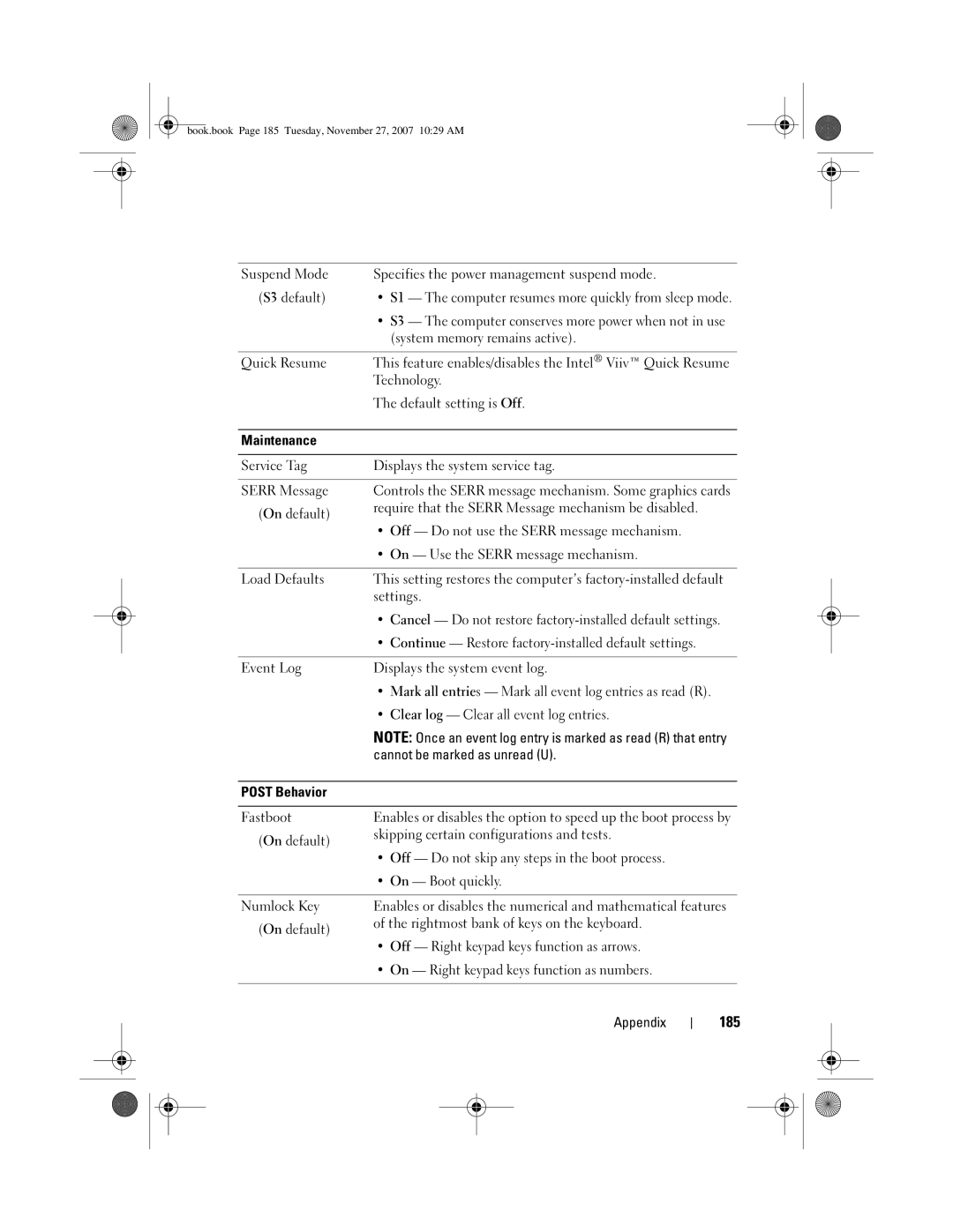 Dell DC01L, GX404 owner manual 185 