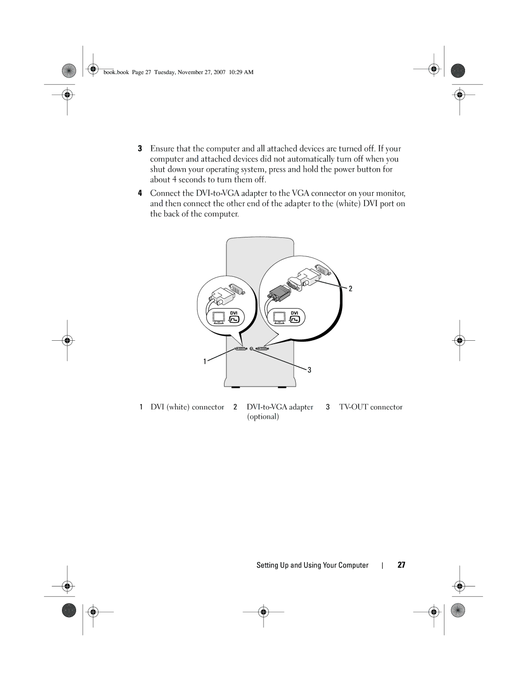 Dell DC01L, GX404 owner manual Book.book Page 27 Tuesday, November 27, 2007 1029 AM 