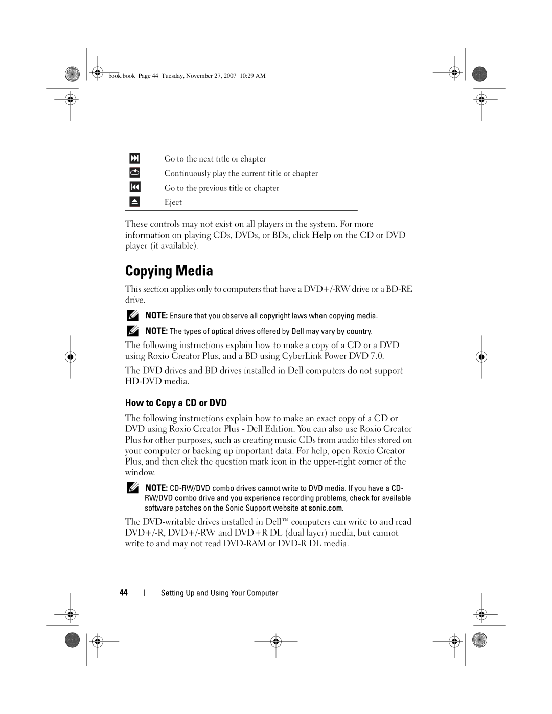 Dell GX404, DC01L owner manual Copying Media, How to Copy a CD or DVD 