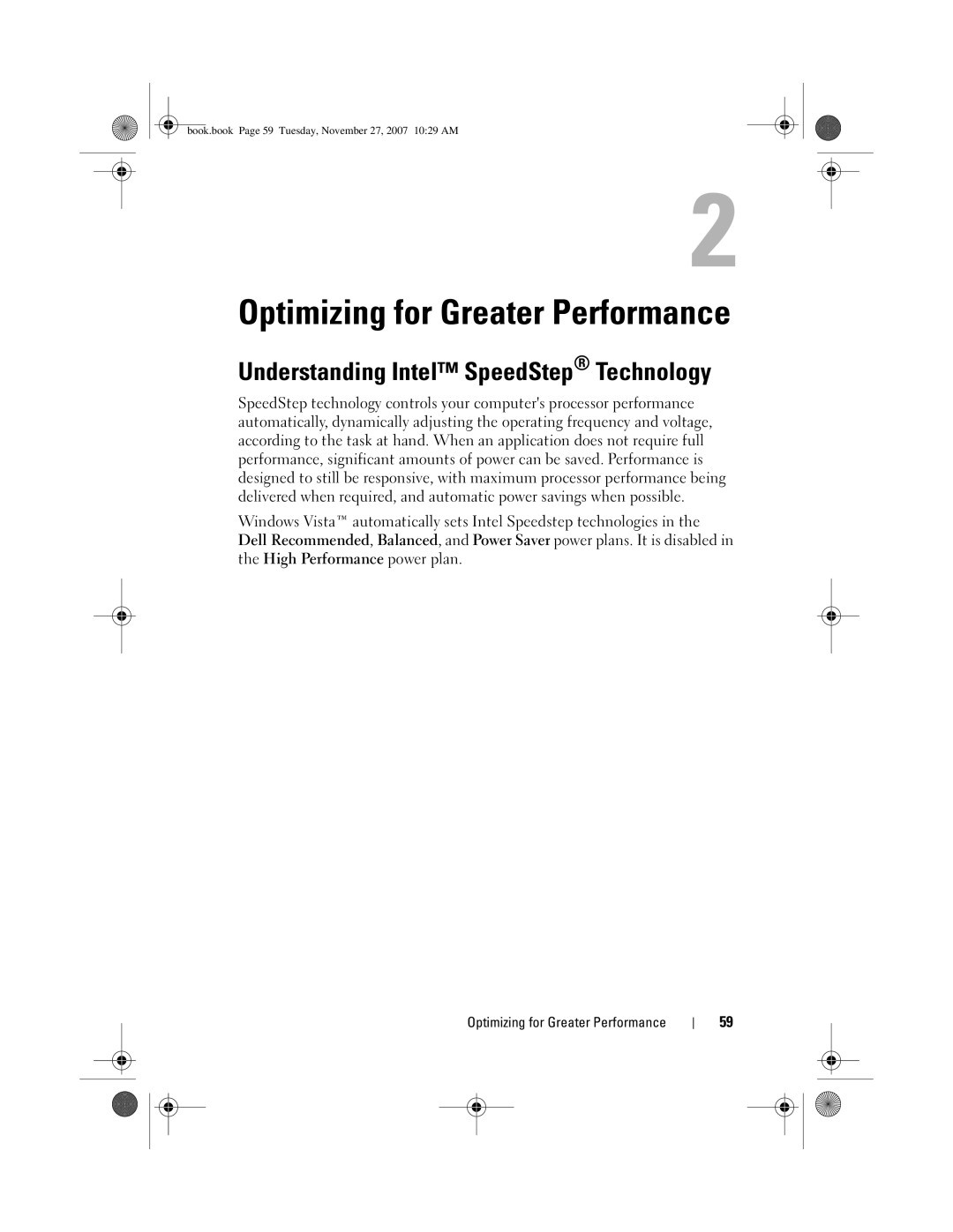 Dell DC01L, GX404 owner manual Understanding Intel SpeedStep Technology, Optimizing for Greater Performance 