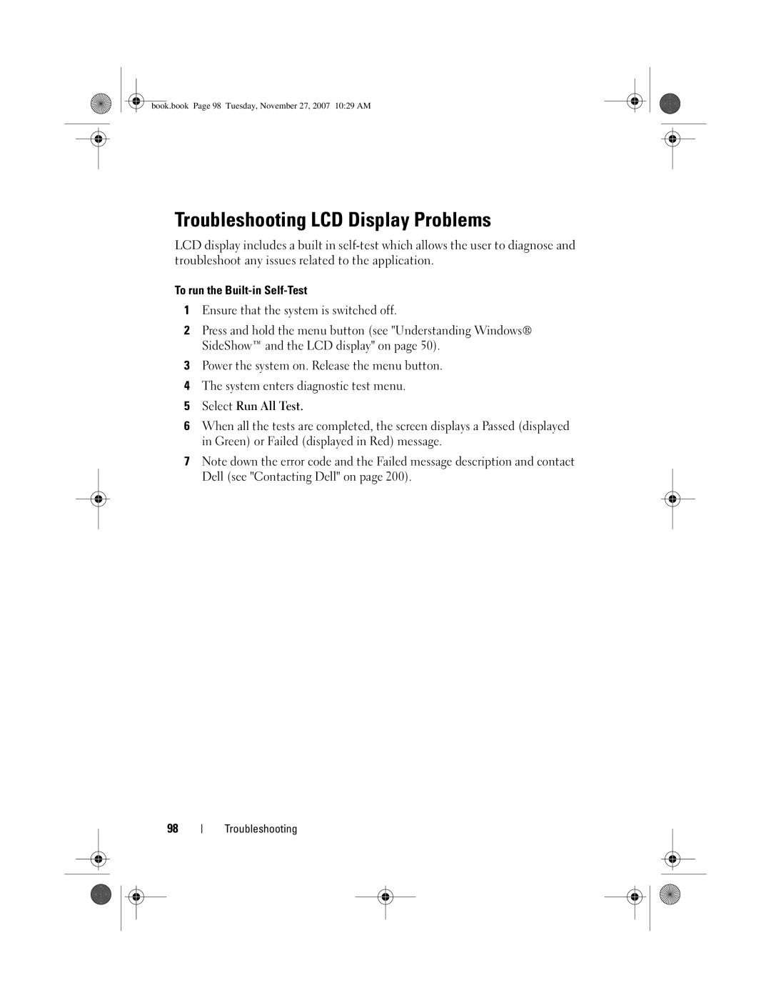 Dell GX404, DC01L owner manual Troubleshooting LCD Display Problems 