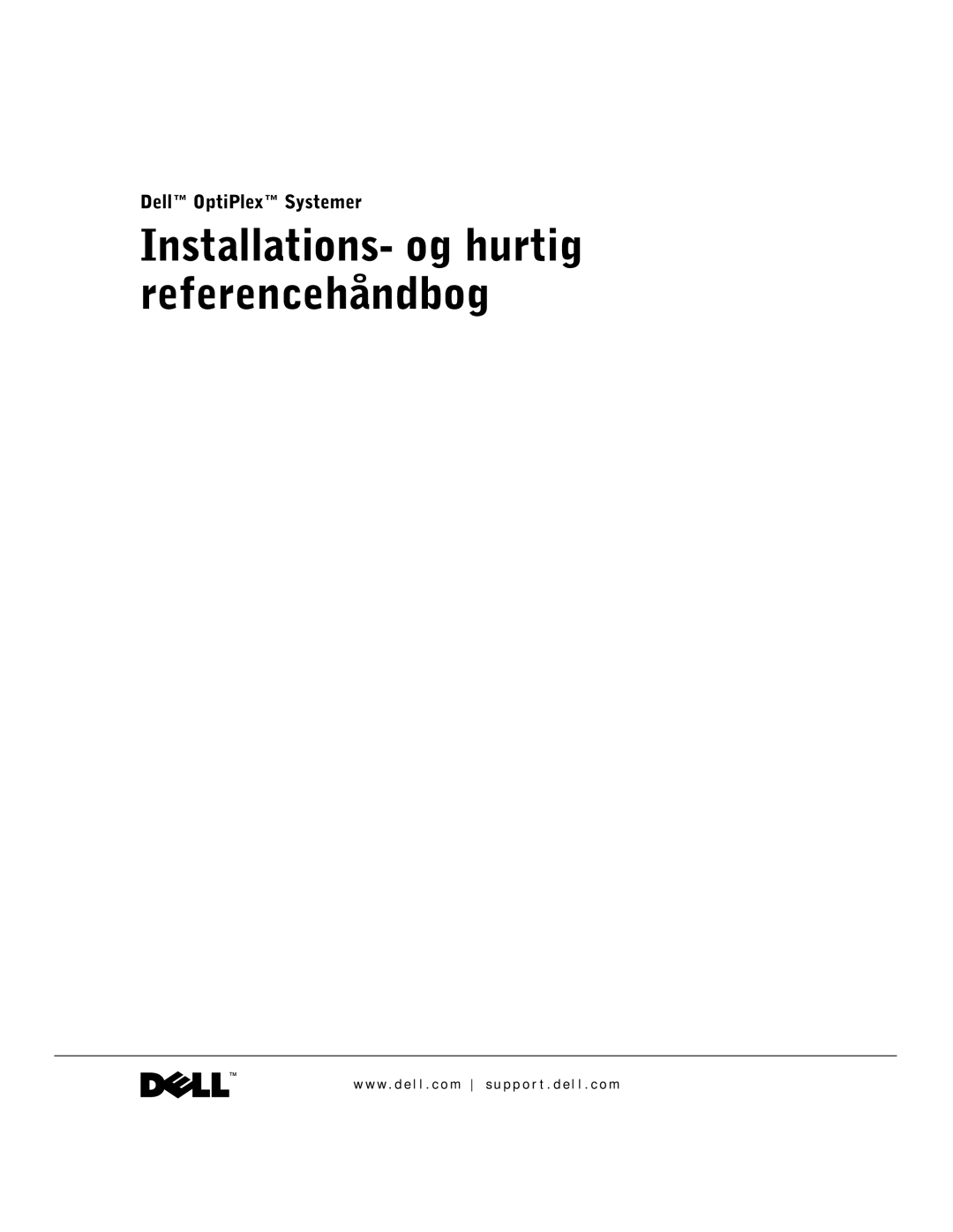 Dell GX50, 94CGN manual Installations- og hurtig referencehåndbog 