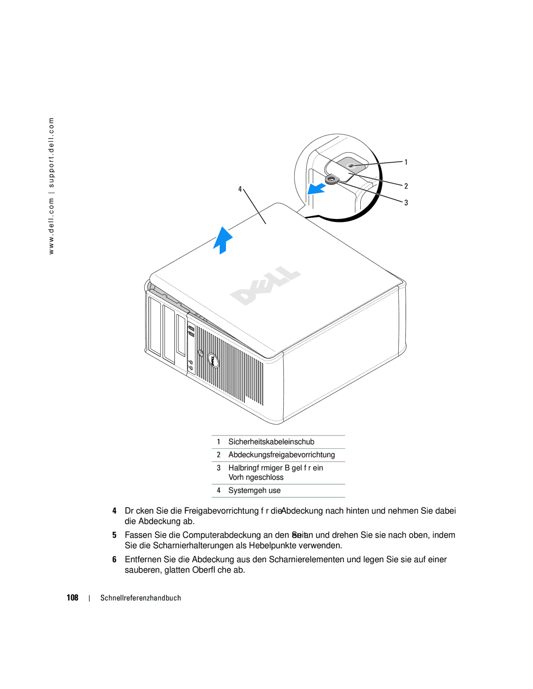 Dell GX520 manual Schnellreferenzhandbuch 