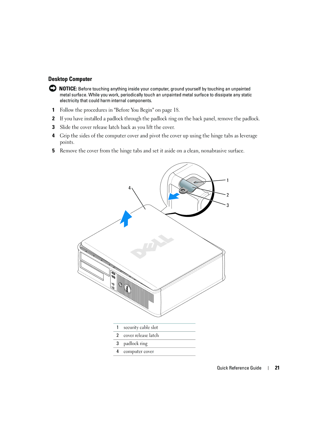 Dell GX520 manual Desktop Computer 