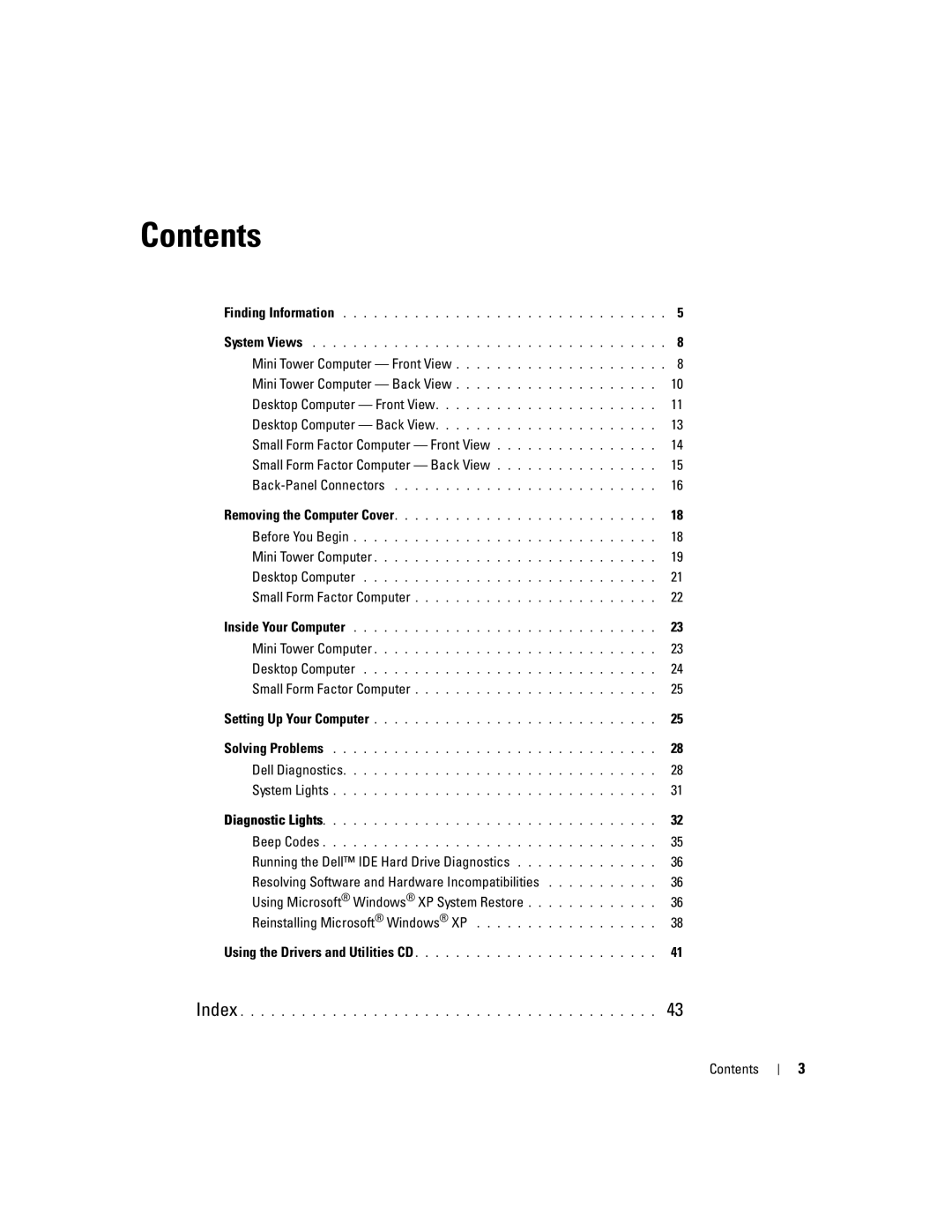 Dell GX520 manual Contents 