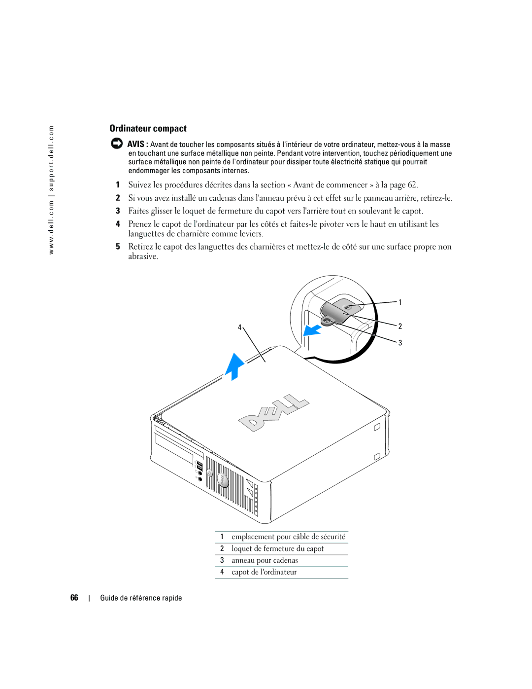 Dell GX520 manual Ordinateur compact 