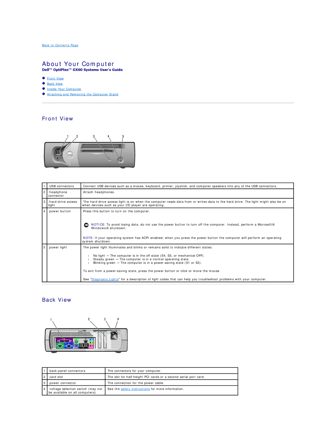 Dell GX60 manual About Your Computer 