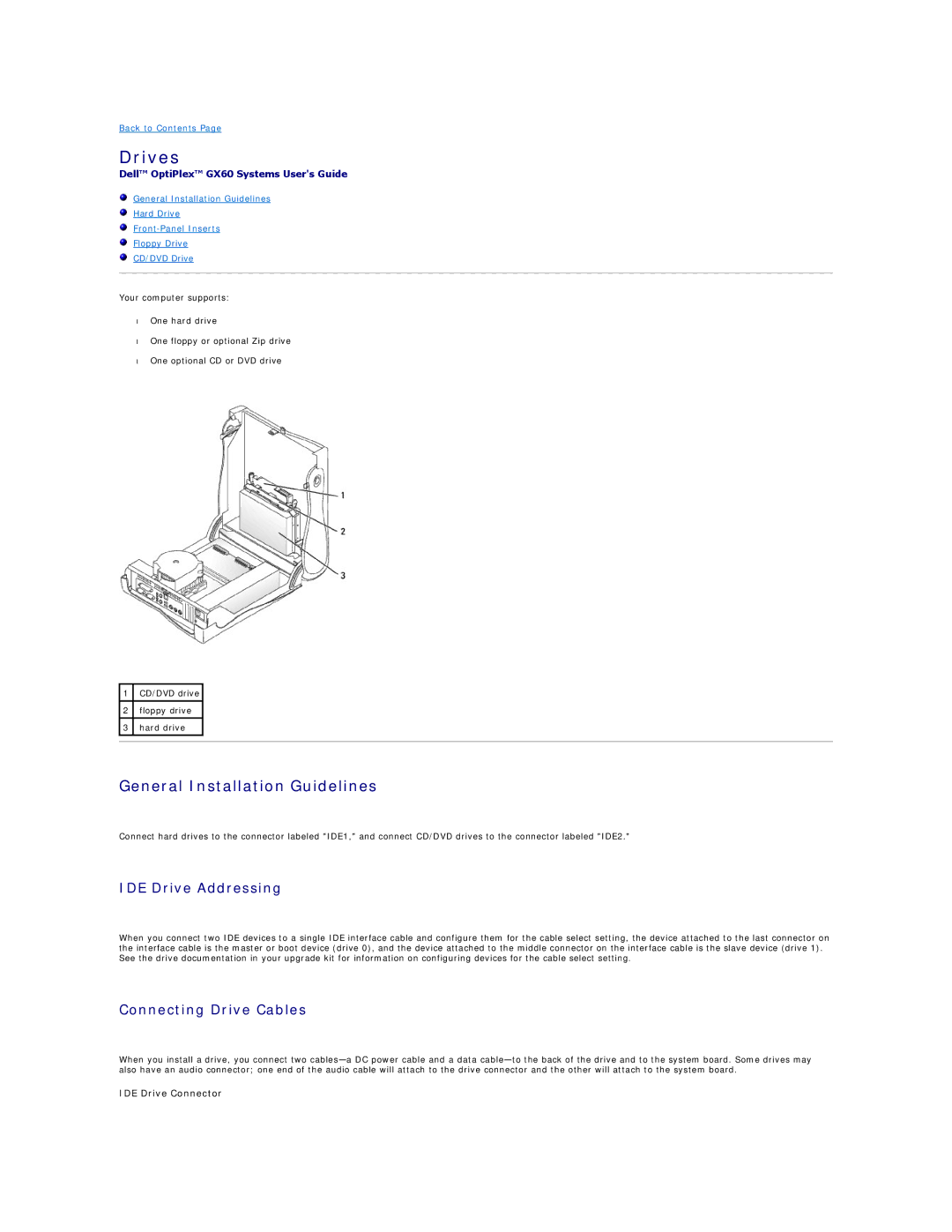 Dell GX60 manual Drives 