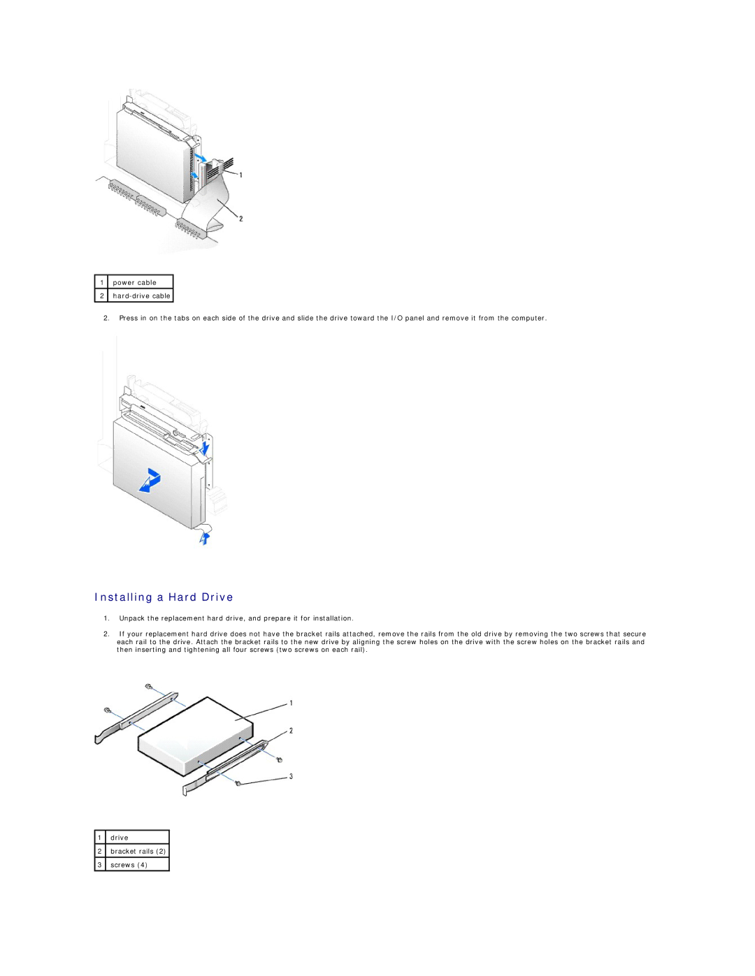 Dell GX60 manual Installing a Hard Drive 