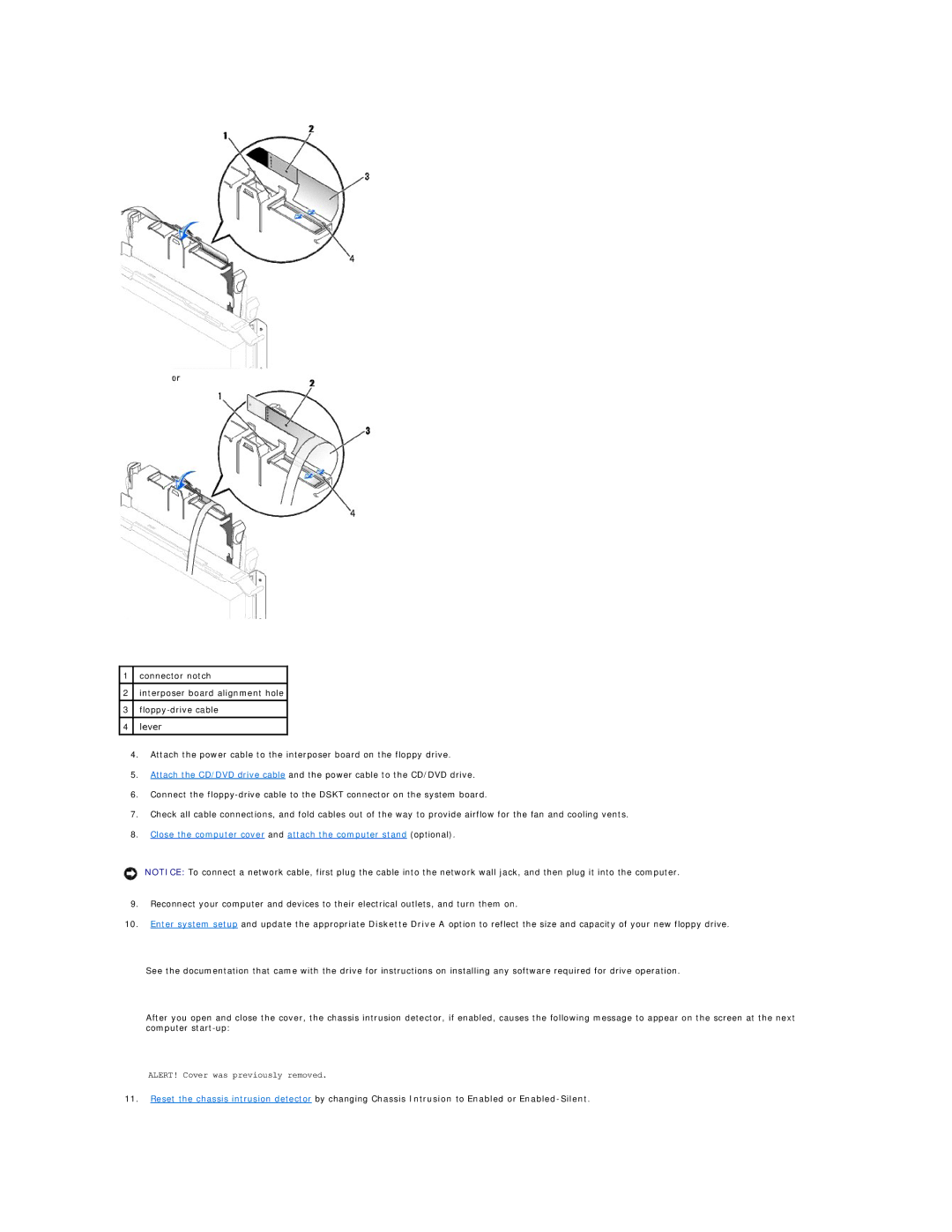 Dell GX60 manual ALERT! Cover was previously removed 