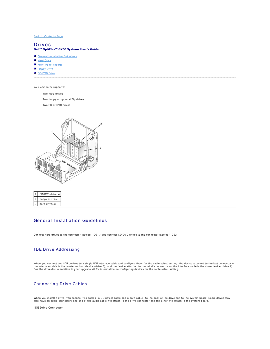 Dell GX60 manual Drives 