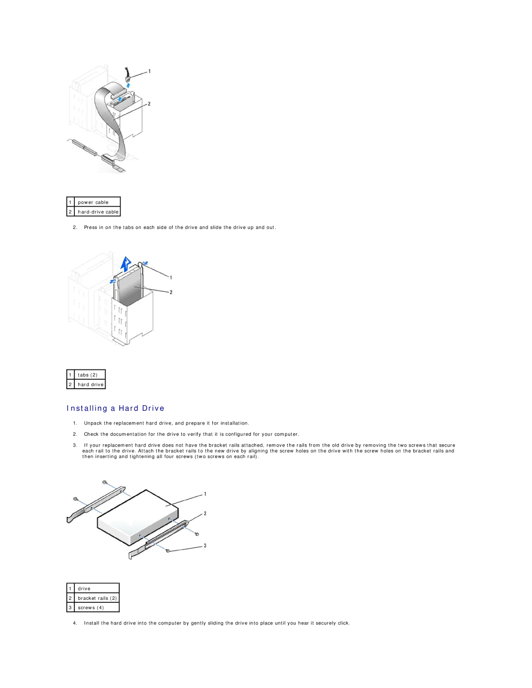 Dell GX60 manual Installing a Hard Drive 