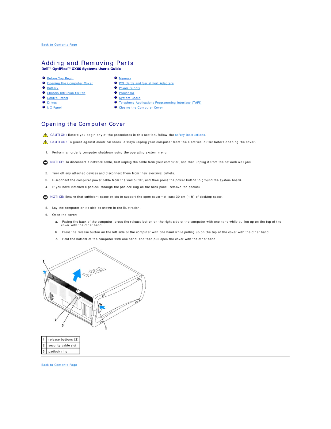 Dell GX60 manual Adding and Removing Parts 