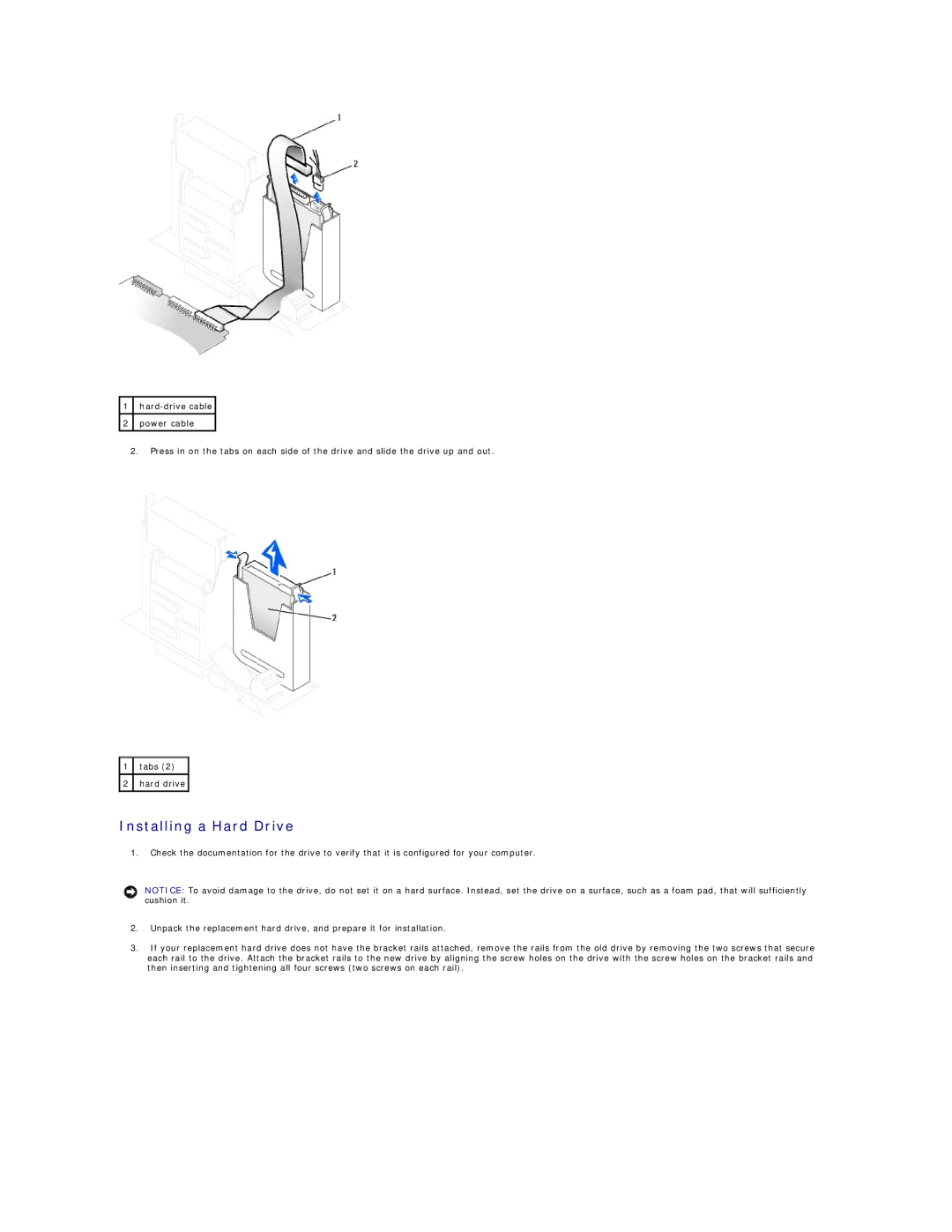 Dell GX60 manual Installing a Hard Drive 