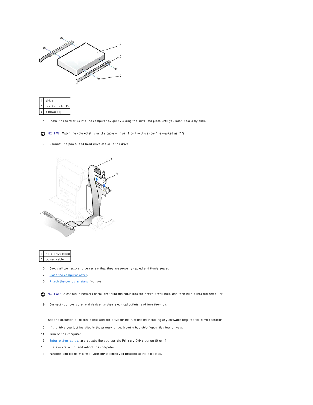 Dell GX60 manual Close the computer cover Attach the computer stand optional 