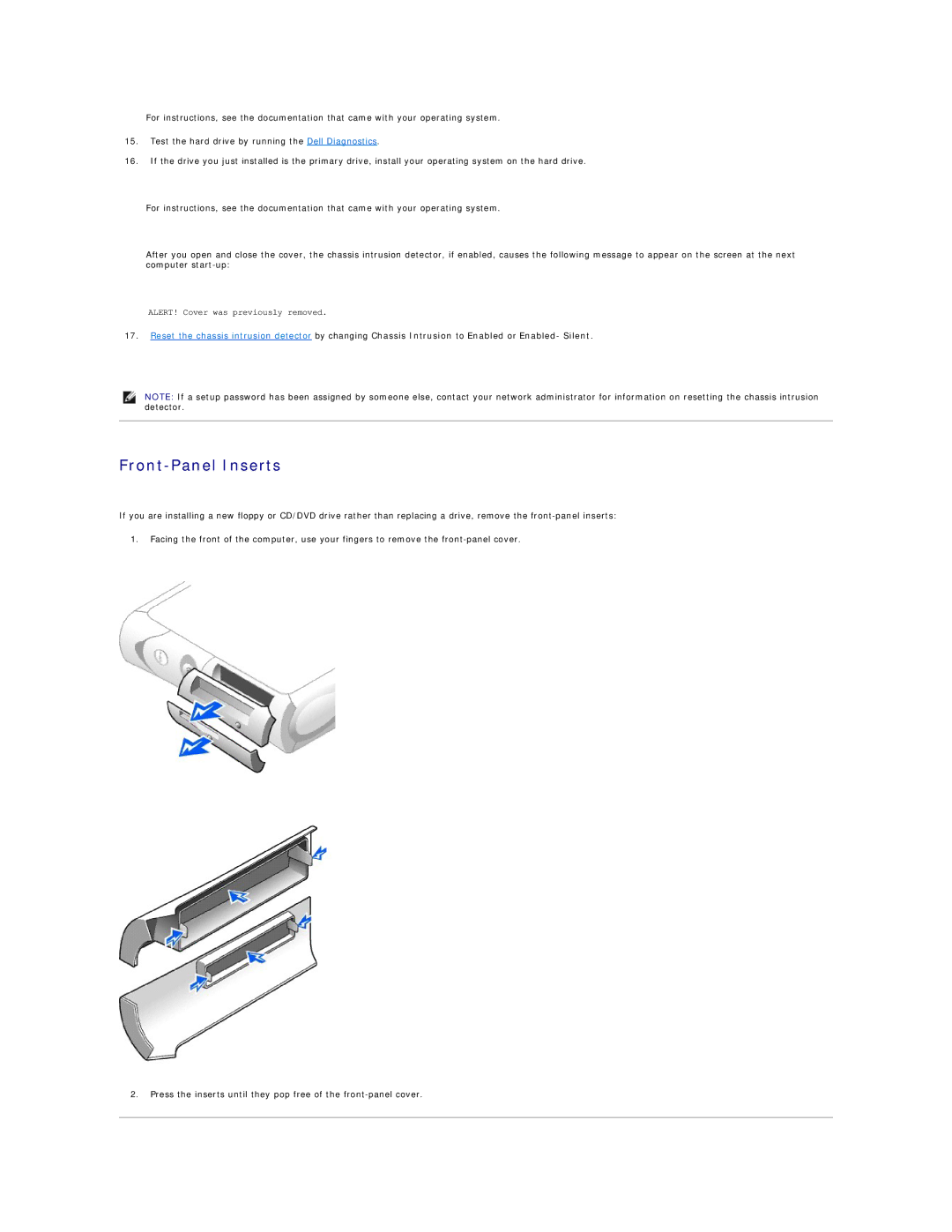 Dell GX60 manual Front-Panel Inserts 