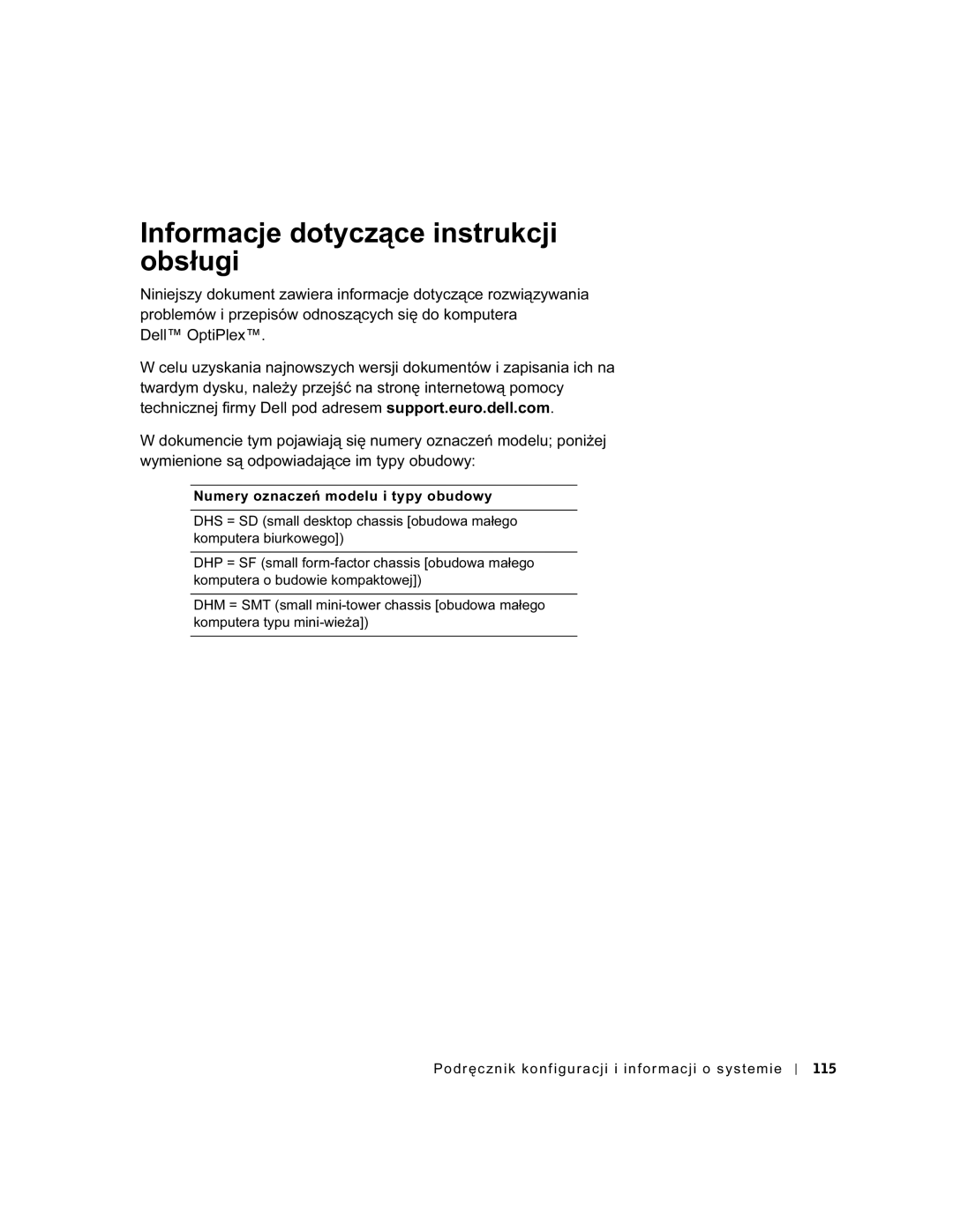 Dell GX60 manual Informacje dotyczące instrukcji obsługi 
