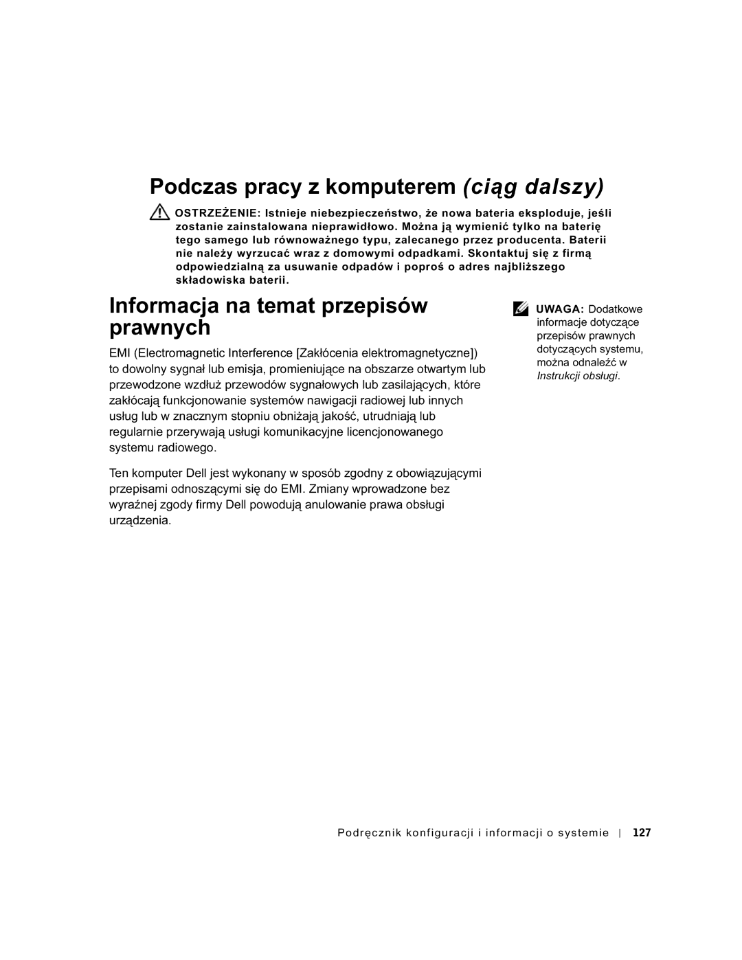 Dell GX60 manual Informacja na temat przepisów prawnych 