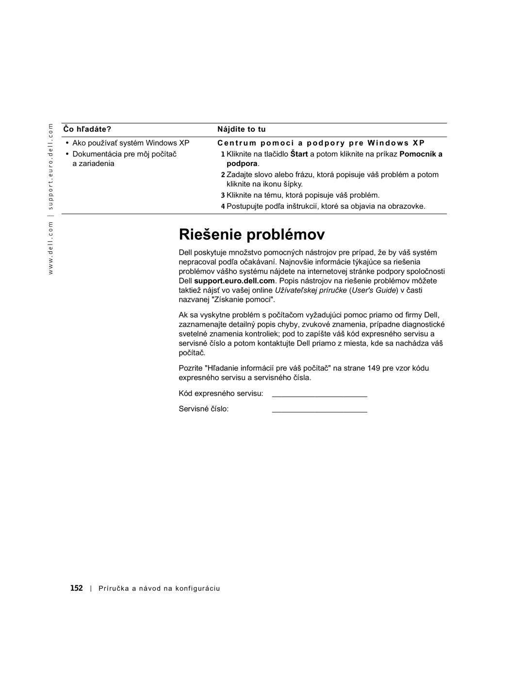 Dell GX60 manual Riešenie problémov 