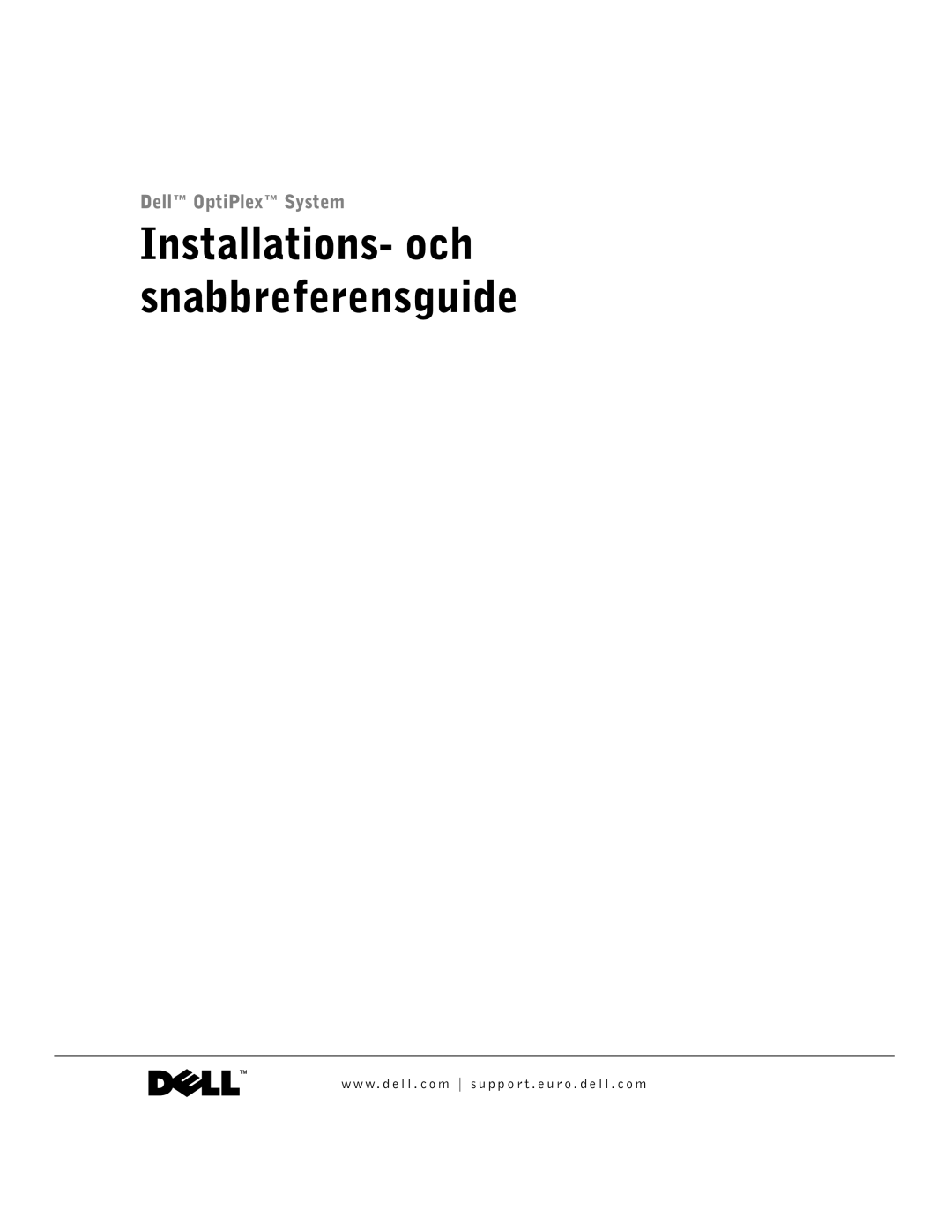 Dell GX60 manual Installations- och snabbreferensguide 