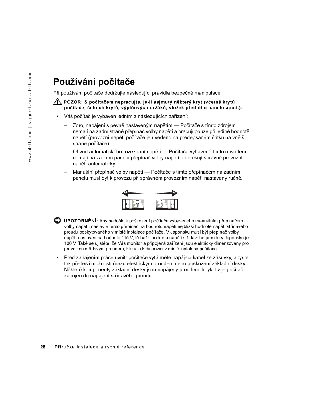 Dell GX60 manual Používání počítače 