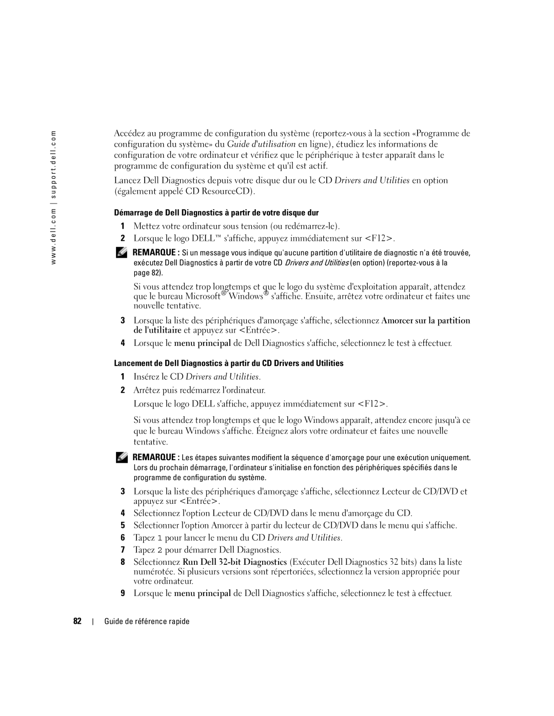 Dell GX620 manual Guide de référence rapide 