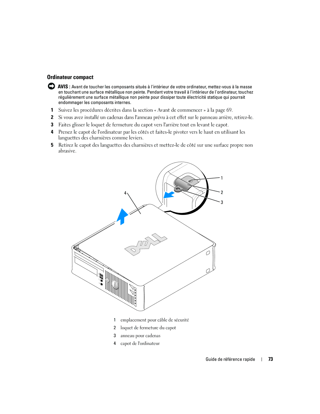 Dell GX620 manual Ordinateur compact 