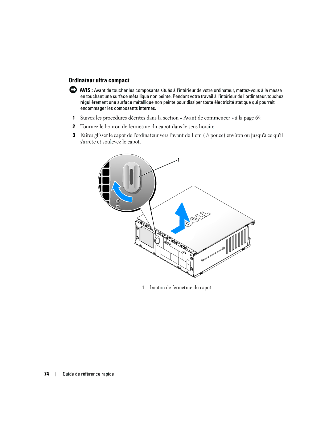 Dell GX620 manual Ordinateur ultra compact 