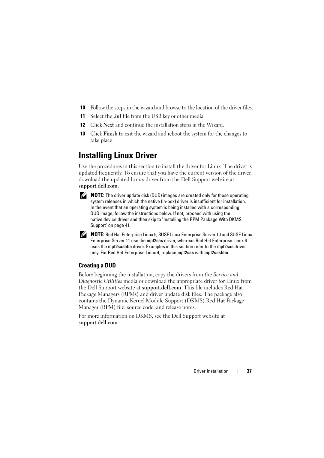 Dell H200 manual Installing Linux Driver, Creating a DUD 