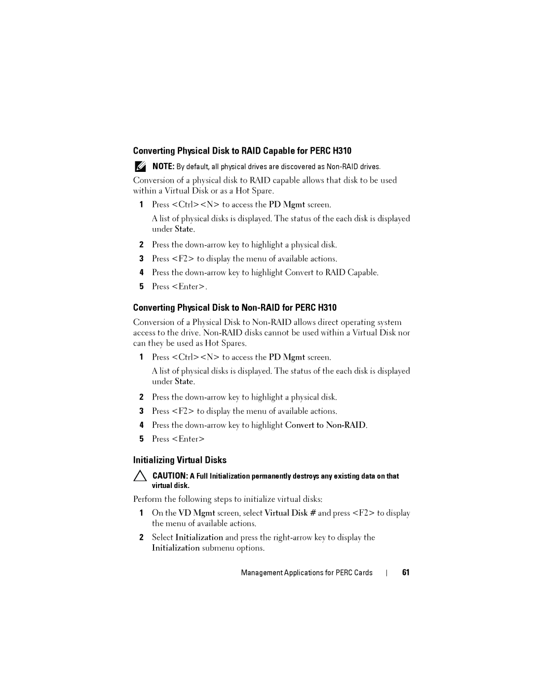 Dell H710P Converting Physical Disk to RAID Capable for Perc H310, Converting Physical Disk to Non-RAID for Perc H310 