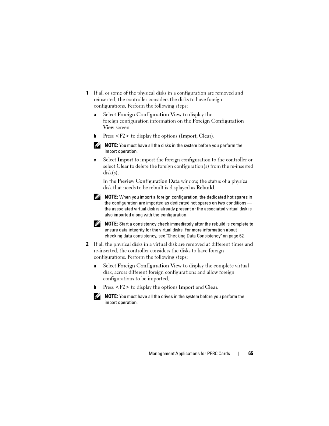 Dell H310, H710P, H810 manual Select Foreign Configuration View to display 