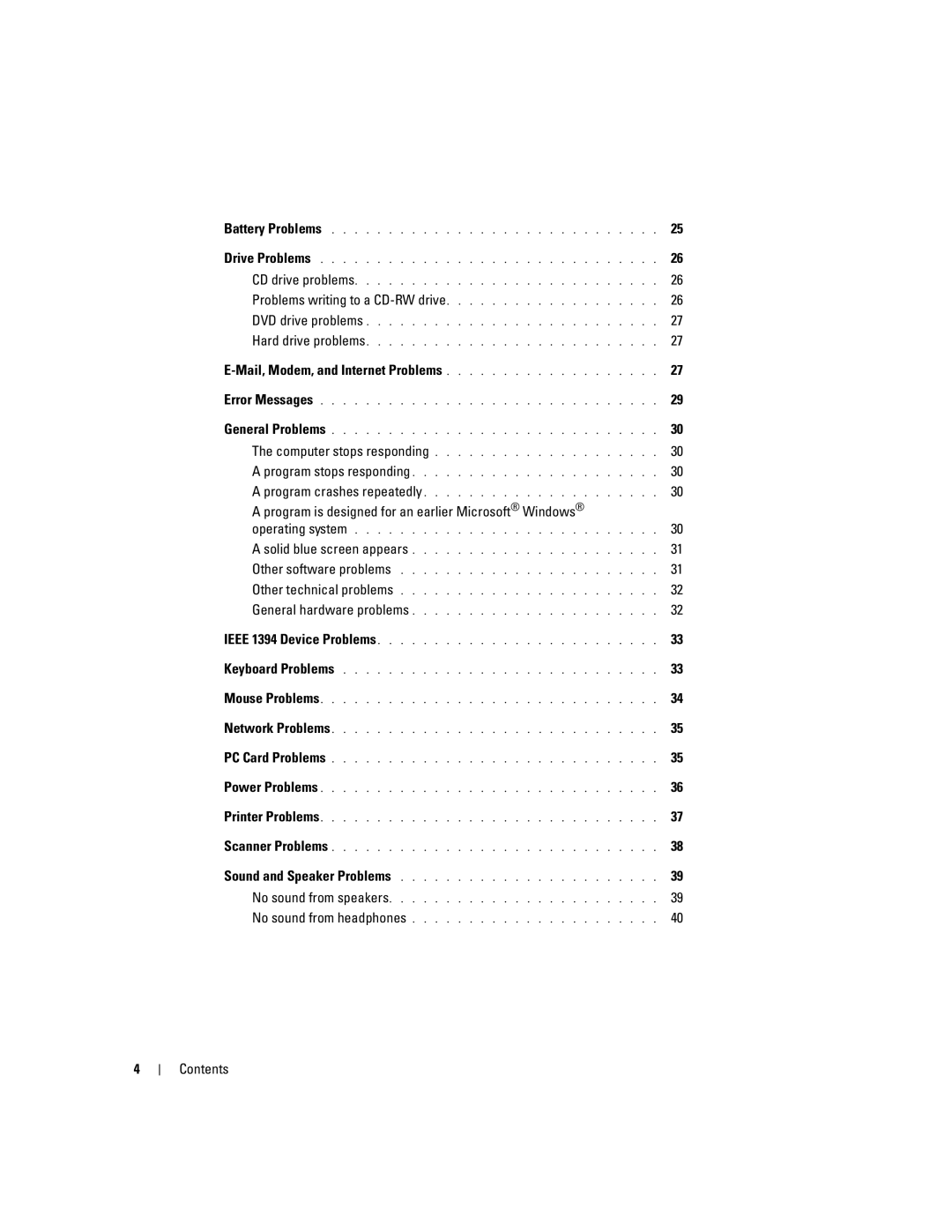 Dell H7228 manual Mail, Modem, and Internet Problems, Program is designed for an earlier Microsoft Windows 