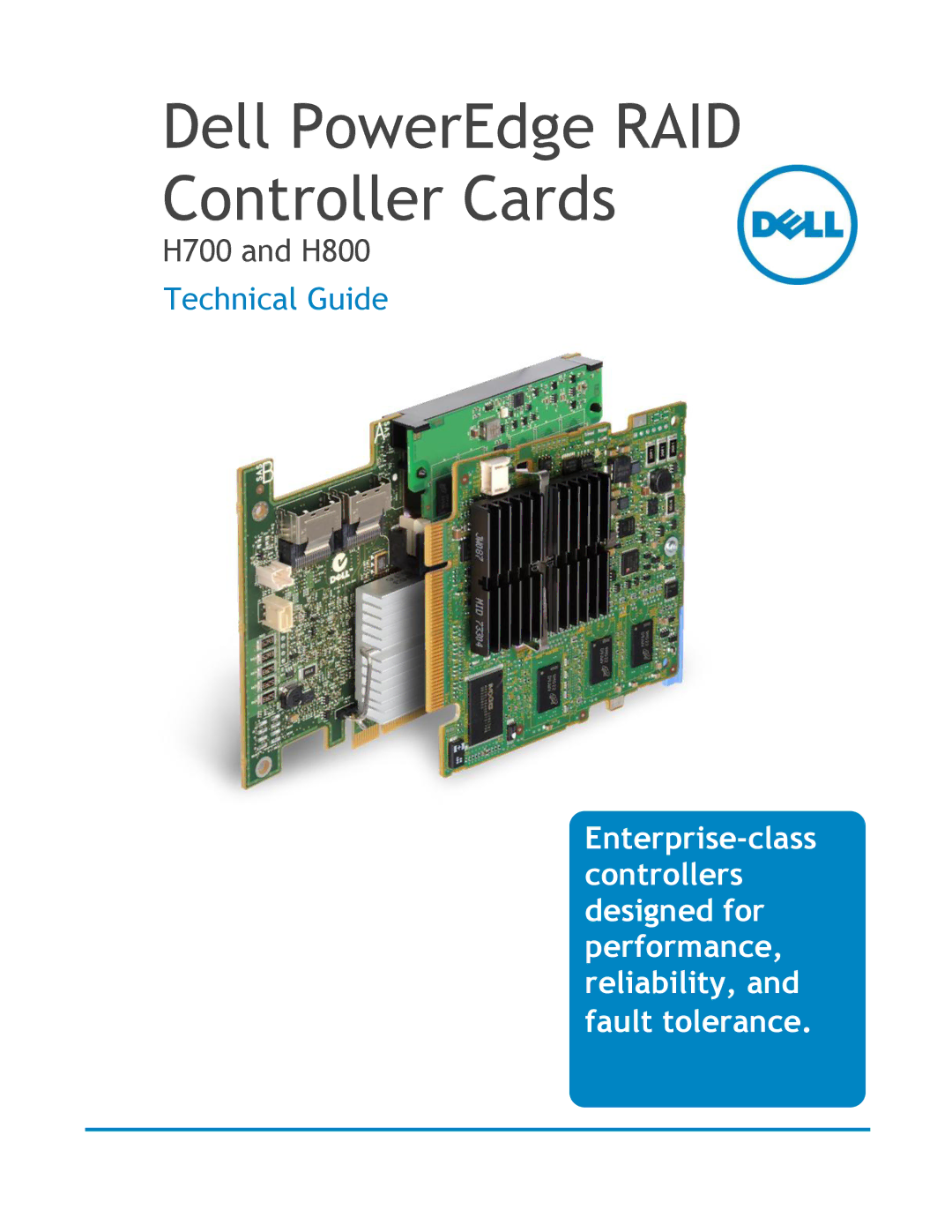 Dell H700, H800 manual Dell PowerEdge RAID Controller Cards 