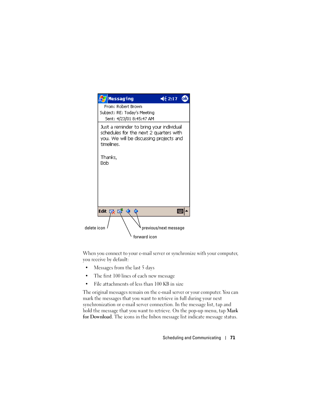 Dell HC02U-W, HC02U-C, HD03U, HC02U-B owner manual Delete icon, Forward icon 