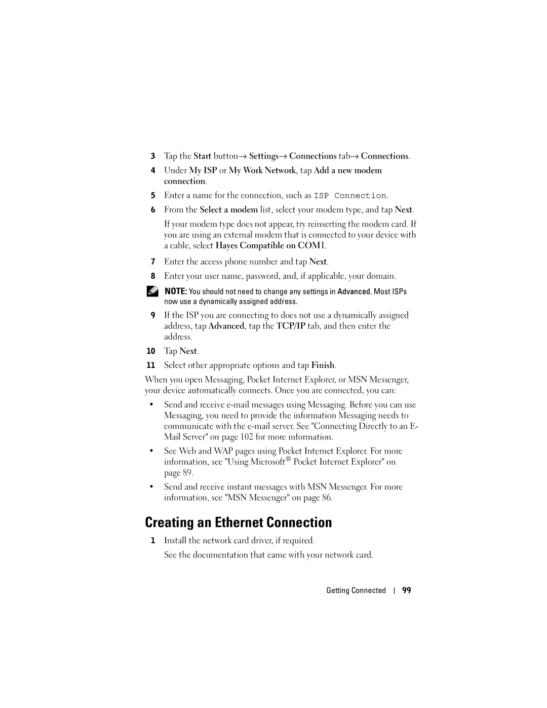 Dell HC02U-B, HC02U-C, HC02U-W, HD03U owner manual Creating an Ethernet Connection 