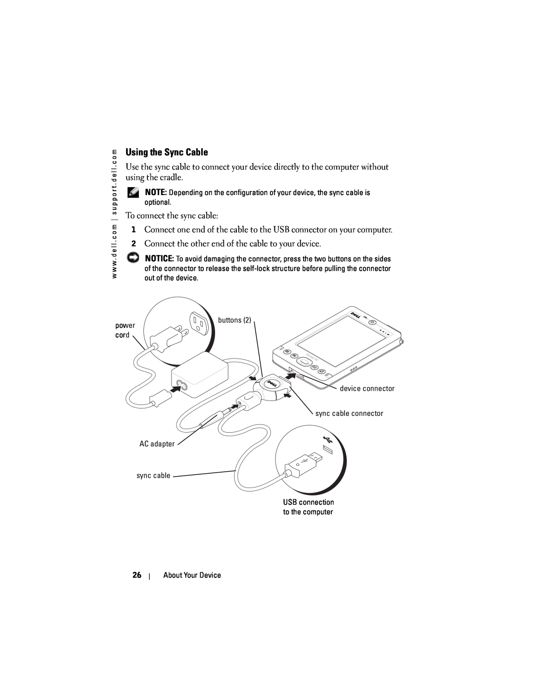Dell HC02U-W, HC02U-C, HD03U, HC02U-B owner manual Using the Sync Cable 