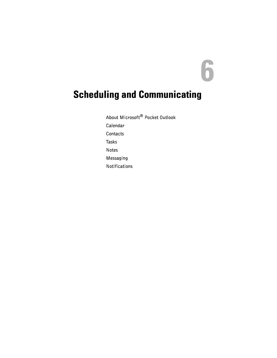 Dell HC02U-W Scheduling and Communicating, About Microsoft Pocket Outlook Calendar Contacts Tasks, Messaging Notifications 