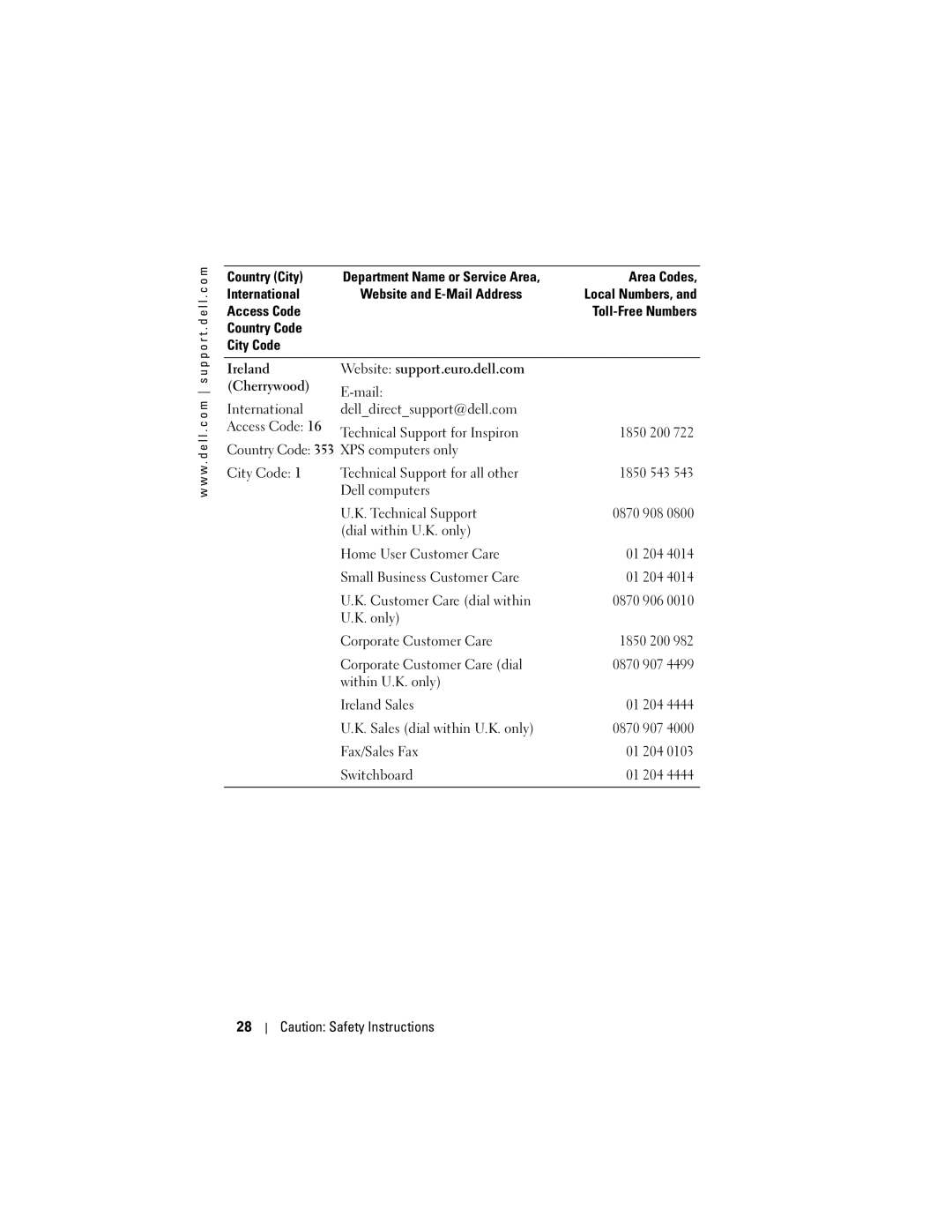 Dell HD04U, HC03UL owner manual Dell computers Technical Support 