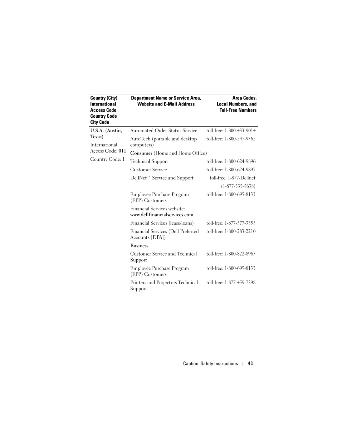 Dell HC03UL, HD04U owner manual Automated Order-Status Service 