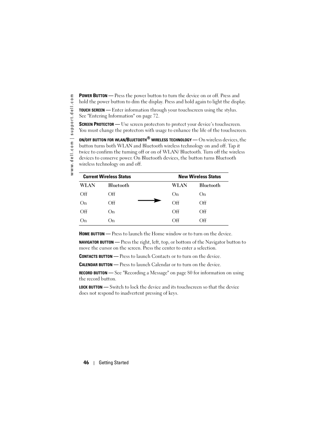 Dell HD04U, HC03UL owner manual Current Wireless Status New Wireless Status 