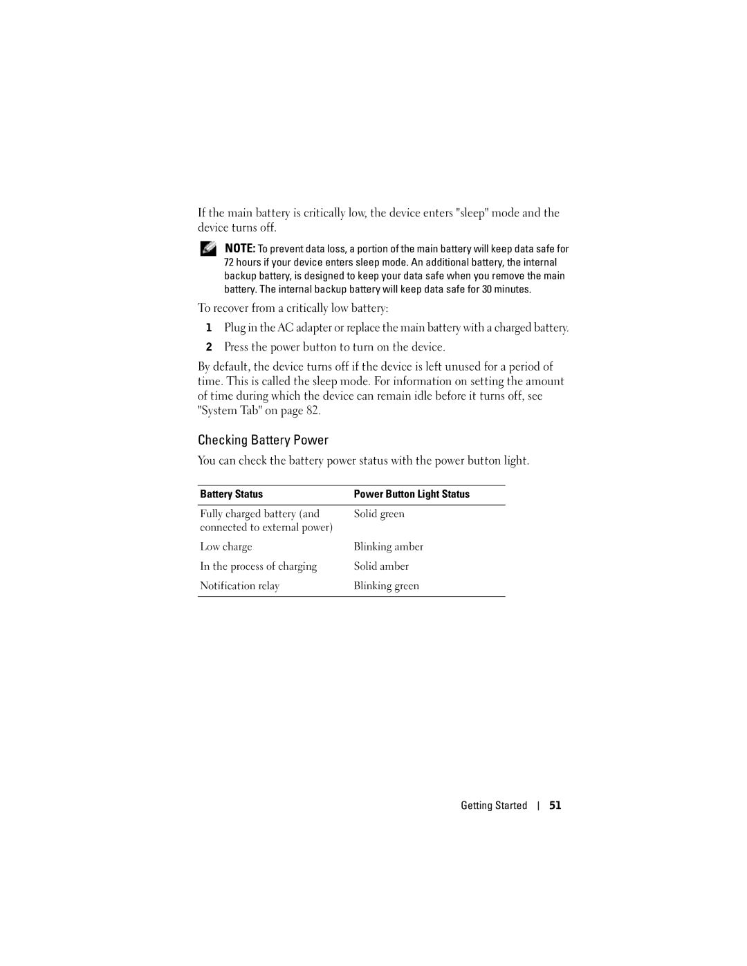 Dell HC03UL, HD04U owner manual Checking Battery Power 