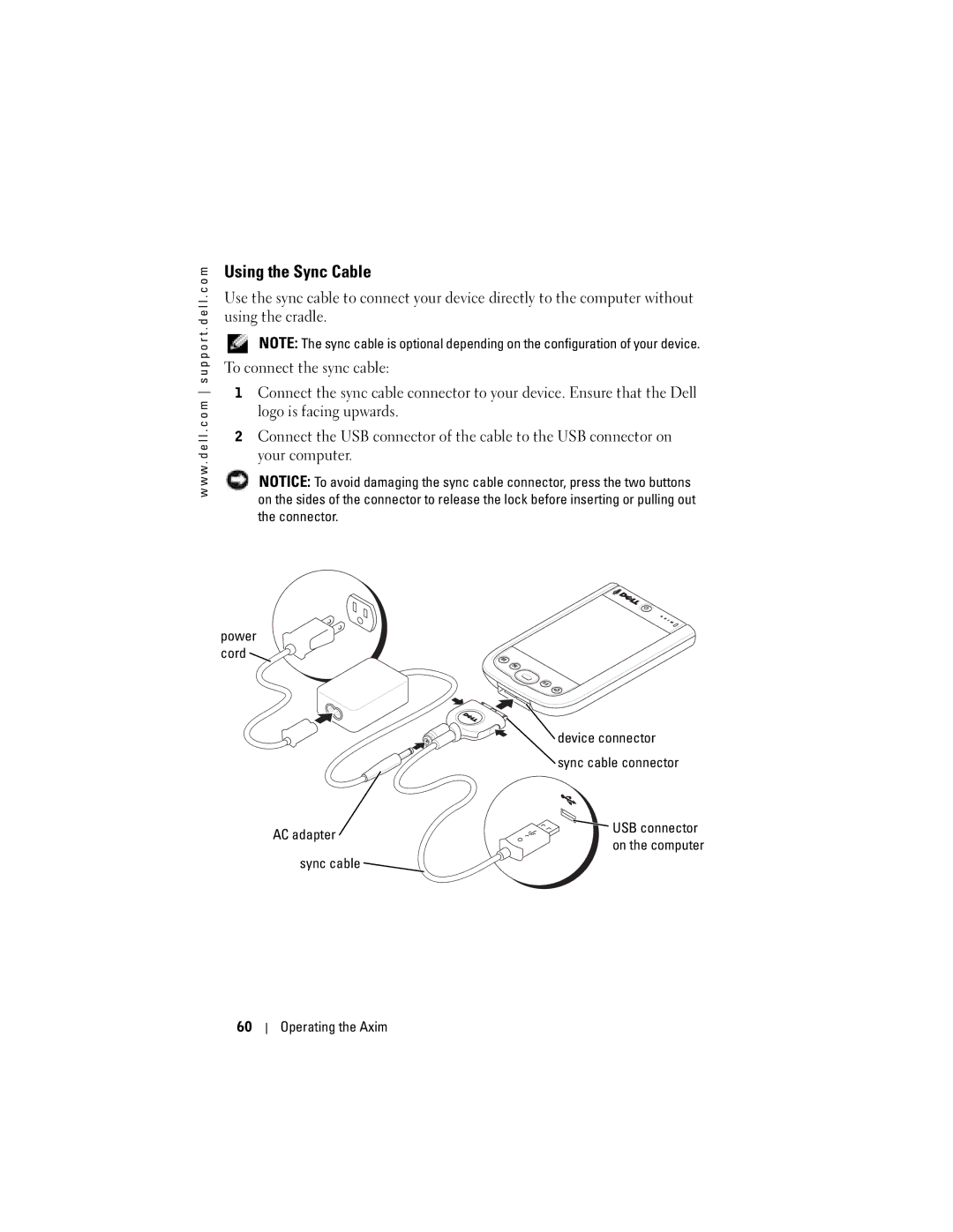 Dell HC03UL, HD04U owner manual Using the Sync Cable 