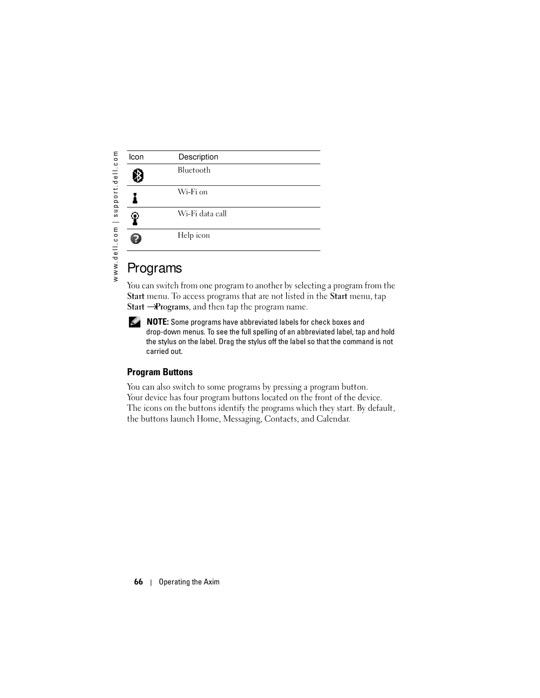 Dell HC03UL, HD04U owner manual Programs, Program Buttons 