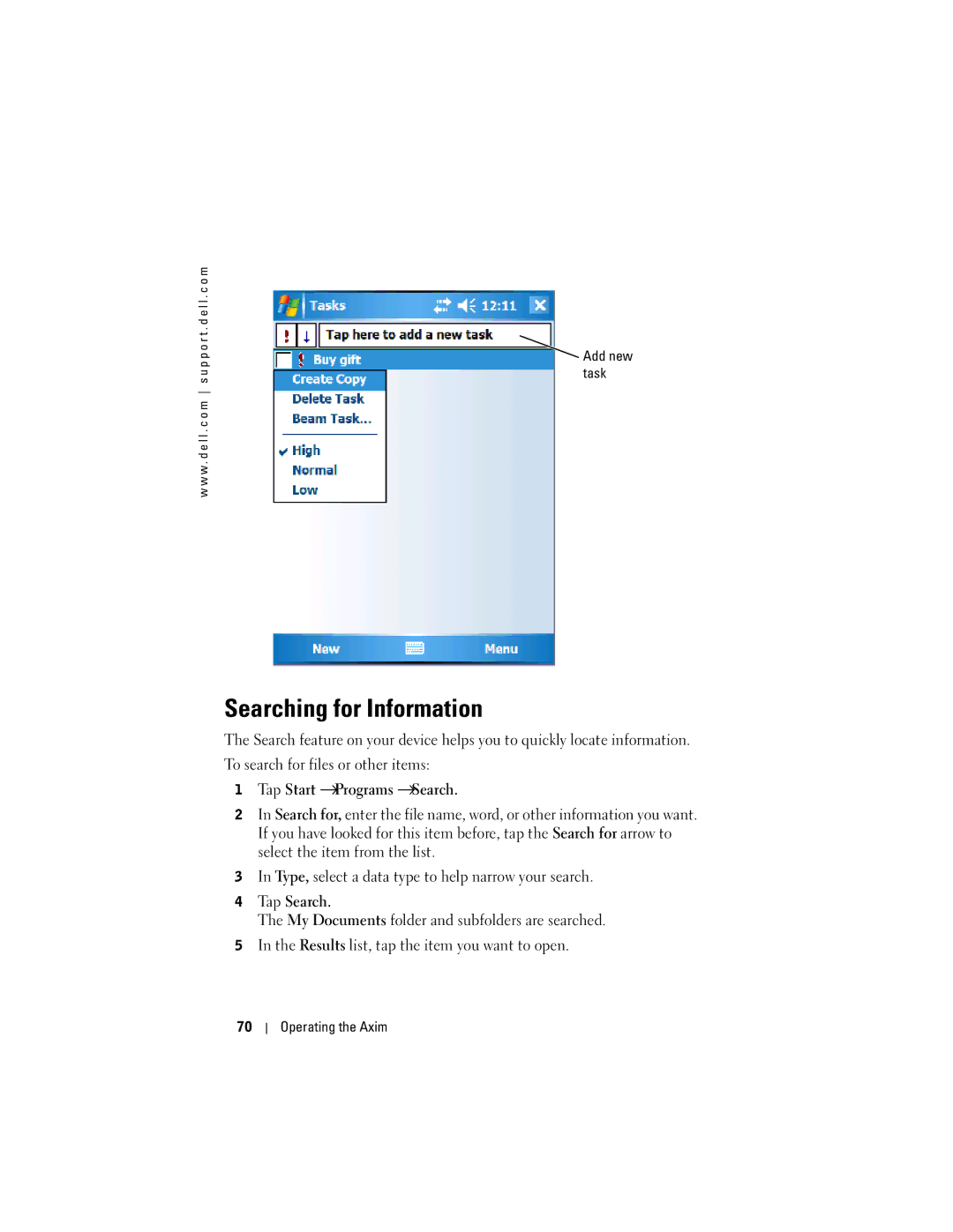 Dell HD04U, HC03UL owner manual Searching for Information 