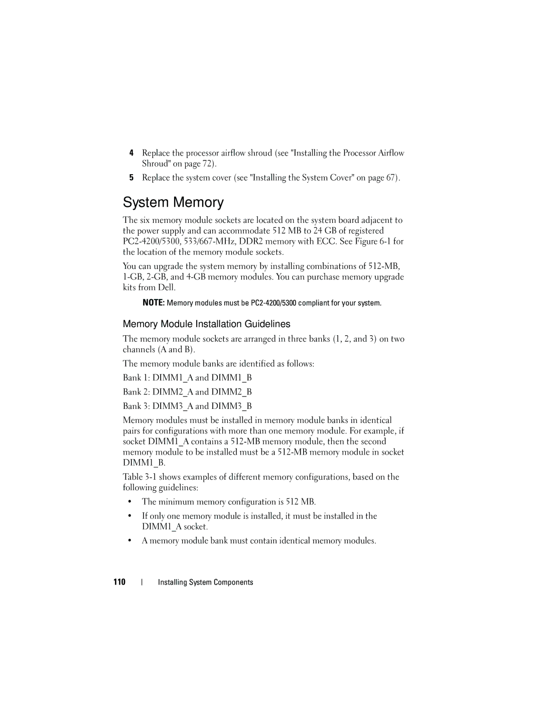 Dell HR675 owner manual System Memory, Memory Module Installation Guidelines 